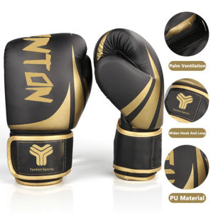 Custom Premium Leather Boxing <b>Gloves</b>-Shock Absorbing Waterproof UV Protection Adjustable Wrist Strap for Training Sparring - Product Image 3