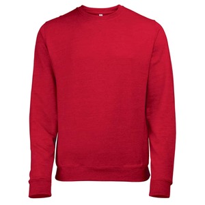 Sudadera de cuello redondo personalizada de algodón triblend, color morado jaspeado, de peso pesado, lisa, unisex, para hombre y mujer, estilo urbano, corte regular. - Product Image 3