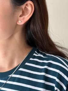 Pendientes de Diamante Cultivado en Laboratorio con Corte de Pera de 1 Quilate, Forma de Flor, Oro Rosa Sólido de 14K, Regalo de Compromiso y Boda para Mujer - Product Image 3