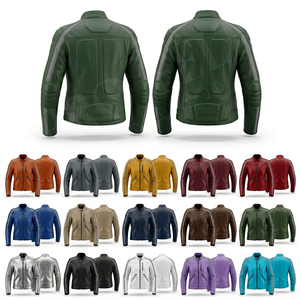 แจ็คเก็ตมอเตอร์ไซค์หนังแท้ดีไซน์ล่าสุด ลายเส้นสีเงิน ซิปปิด ดีไซน์ทันสมัย ขายส่งเสื้อแจ็คเก็ตนักขี่มอเตอร์ไซค์ - Product Image 1