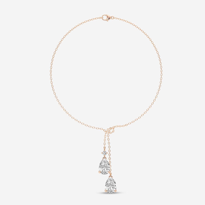 จี้เพชรรูปทรงลูกแพร์ 2 กะรัต แบบผูกปม ดีไซน์หรูหรา สื่อถึงความรัก สร้อยคอของขวัญสำหรับผู้หญิง - Product Image 1