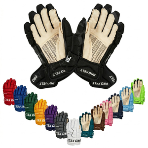 Gants de hockey sur glace en maille personnalisés, nom et logo de l'équipe personnalisés, protection rembourrée, manchette réglable et poignée confortable. - Product Image 1