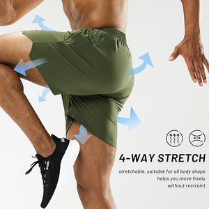 Pantalones Cortos Deportivos para Hombre, Ligeros, Suaves al Tacto, con Aberturas Laterales en las Piernas, Espacio Extra en la Parte Media, en Venta - Product Image 5