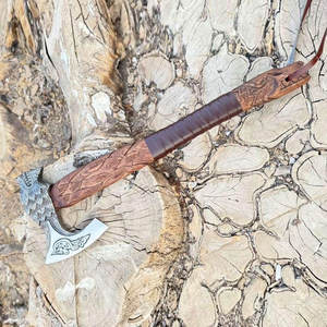 Viking <b>Axe</b> Industrial Grade Classic Nordic Craftsmanship Wooden Handle Designed for <b>Camping</b> Historical Display and Gift Purposes - Product Image 3