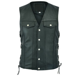 Veste en cuir sans manches pour homme, respirante, de haute qualité, personnalisable avec logo, style décontracté, pour l'extérieur, vente en gros, fabricant - Product Image 3