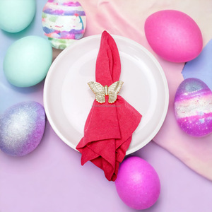 Hot Selling Factory Wholesale Metal Napkin <b>Ring</b> Golden butterfly Napkin Buckle for Hotel Table Decoration Bulk Quantity <b>Cheap</b> - Product Image 3
