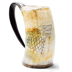 Mug à bière personnalisable haut de gamme en corne de bœuf 100% naturelle, poli, style animalier, écologique, vente en gros - Product Image 1