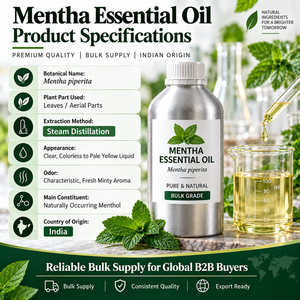 Aceite Esencial de Menta Natural Destilado al Vapor, Proveedor, Fabricante y Exportador de Aceite de Menta a Granel, India - Product Image 2
