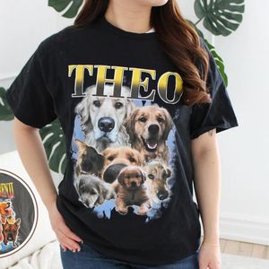 Personalized Pet Photo T-Shirt Custom Dog <b>for</b> Portrait Vintage Graphic Tee Regular Fit Acid Wash 100% Cotton <b>Animal</b> Streetwear - Product Image 4