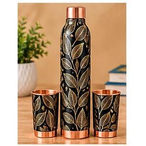 Juego de Botella y Taza de Agua Ecológicas de Cobre Oriental con Diseño de Grulla para Uso en Exteriores, Vajilla Portátil de Viaje - Product Image 6