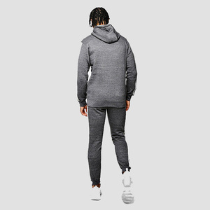 Conjunto Deportivo Personalizado para Hombre, Color Gris con Bloques de Color, Sudadera con Capucha y Cremallera de Manga Larga, Pantalones, Corte Regular, Ropa Casual de Otoño - Product Image 5