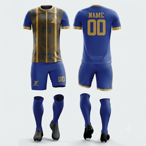 Uniforme de Fútbol Sublimado Personalizado al por Mayor Unisex de Alta Calidad, Manga Corta, Ligero, de Secado Rápido y Transpirable 100% - Product Image 1