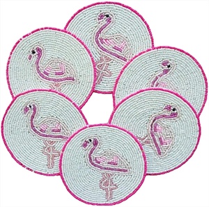 Sous-verre perlé fait main avec broderie pour tasses à café, mugs à thé, verres et décoration de table élégante à prix avantageux - Product Image 2