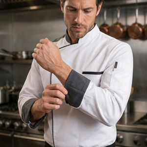 Chaqueta de Chef Profesional Repelente al Agua Personalizada, Uniforme de Cocina Ejecutivo con Paneles de Malla Transpirable - Product Image 2