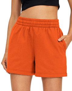 Shorts Deportivos para Mujer al por Mayor con Bolsillos, Shorts Blancos Personalizados, Pantalones Cortos de Cintura Alta para Mujer - Product Image 1