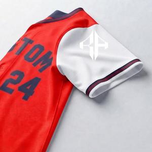 Camiseta de Béisbol para Hombre con Logotipo Blanco, Manga Corta, Cuello en V, 100% Poliéster, Corte Regular, Cierre de Botones, por RIVIAN ATLANTIC - Product Image 6