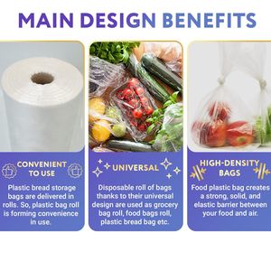 "Bolsas de almacenamiento de alimentos Bolsas de plástico transparente 12X17 765 Bolsas 8 micras Polietileno Alimentos Frutas Verduras Precio al por mayor" - Product Image 3