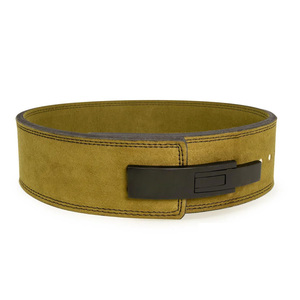 New Wholesale Strong Heavy Duty Non-Slip Grey Cowhide Leather Unisex Lever <b>Belt</b> Gym Weight Lifting Powerlifting Customizable - Product Image 5