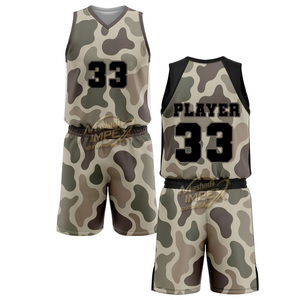 Ensemble de maillot de basket-ball camouflage Mashadi IMPEX 33, maille polyester respirante, unisexe adulte, toutes saisons, impression sublimée - Product Image 2