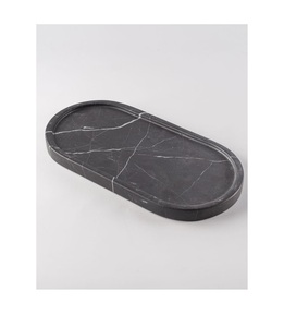 White And Grey Marble Serving <b>Tray</b> With Natural Finish For Refined Home Decor And Stylish <b>Kitchen</b> Organization - Product Image 1