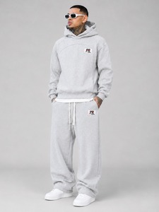 Survêtement respirant mi-lourd en molleton 100 % coton, délavé effet soleil, coupe oversize, streetwear hiver, avec logo brodé personnalisé - Product Image 6
