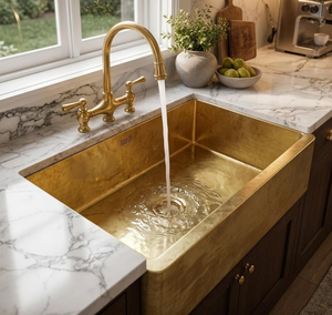 Handmade Luxury Solid metal Brass <b>Kitchen</b> <b>Sink</b> Deep Single Bowl Modern Undermount Wash Basin for Premium Home <b>Kitchens</b> - Product Image 6