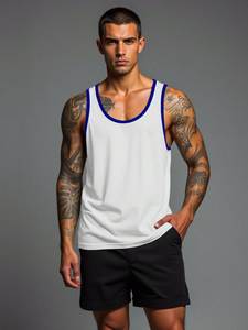Custom <b>Men's</b> Athletic Mesh Tank Top Quick Dry Sleeveless Gym Vest Lightweight Breathable Sports Training <b>Singlet</b> - Product Image 1