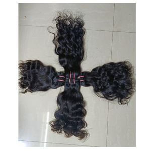 Genius Weft 100% Natural Black Virgin Indian Hair Extensions Premium Temple Human Hair in <b>Body</b> <b>Wave</b> and Kinky Styles - Product Image 3