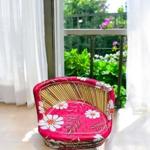 Chaise d'enfant surdimensionnée en bambou moderne, design tropical, impression couleur intégrale, pour salon, salle à manger, plage, piscine, bureau, terrasse - Product Image 2