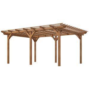 Gazebo in Alluminio da Esterno 3,6x4,8m con Struttura Stabile in HDPE e Legno, Ideale per Giardino, Patio, Terrazzo e Pergolato per Viti - Product Image 1