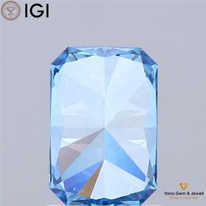 Diamant de laboratoire cultivé CVD de couleur bleu vif fantaisie, clarté VS2, forme radiant de 1,51 carat avec certificat IGI, idéal pour un pendentif - Product Image 6