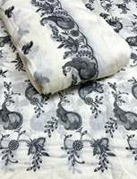 Tissu brodé malté, tissu en coton personnalisé, tissu fantaisie, tissus textiles, tissu brodé, tissu pour abaya, tissu pour caftan, vente en gros