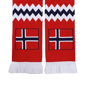 Norway National Flag Printed Acrylic Scarf Long Winter Sporty Thermal Insulation for Men Adult Fans Cheerwear - Product Image 5