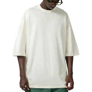 T-shirt en coton blanc uni grande taille pour homme, personnalisable, haute qualité, vente en gros - Product Image 1