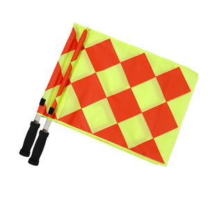 TSFI <b>Checkered</b> Soccer Referee <b>Flag</b> Waterproof Polyester Portable Adjustable Handle for Sports Training & Coaching - Product Image 1