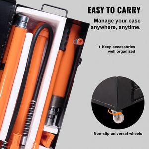 Kit Martinetto Idraulico Portatile da 20 Tonnellate con Tubo Olio da 1,4 m (4,6 piedi) in Acciaio, Strumento per Riparazione Telaio Auto, Porta Power, Custodia per Manutenzione Auto - Product Image 5