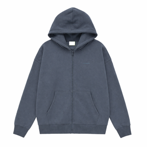 Winter Collection Customized 330g Cotton Sports <b>Fleece</b> <b>Jacket</b> Unisex Zipper Hoodie with Plain Blank Hood Casual Knitted Fabric - Product Image 6