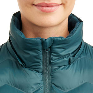 Chaqueta acolchada personalizada con LOGO para mujer, cálida, de plumón, tipo burbuja, para invierno, larga, con capucha y cremallera. - Product Image 5