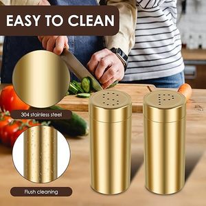 Juego de Salero y Pimentero de Acero Inoxidable Chapado en Oro de Alta Calidad para Cocina, Mesa de Comedor, Restaurante y Hotel, Venta al Por Mayor OEM - Product Image 5