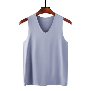 Débardeur en coton tricoté 100 % respirant à col en V pour homme, coupe ample, idéal pour le fitness et le sport - Product Image 6