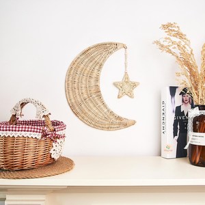 Animal Shape <b>Wall</b> Hanging Boho Rattan Kids <b>Wall</b> <b>Decor</b> Natural Wicker <b>Nursery</b> Baby Items Made by King Craft Viet - Product Image 1