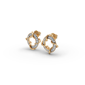 Boucles d'oreilles en diamant de culture avec un design en nœud circulaire - Product Image 2