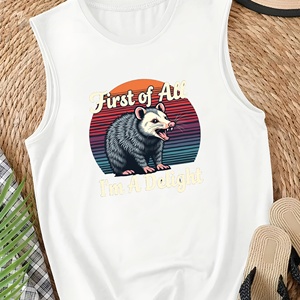 opossum with retro <b>stripes</b> Women's casual <b>vest</b> - Product Image 4