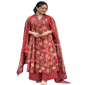 Kurti, Pantalón y Dupatta de Algodón de Excelente Calidad para Mujer, Ropa Étnica para Bodas, de Proveedor Indio - Product Image 1