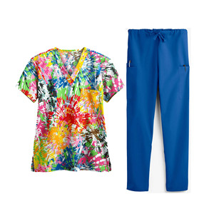 Ensemble de blouses médicales imprimées, nouvelle couleur, lavable, à manches courtes, personnalisable avec logo, pour médecins et infirmières, élastique, pour chirurgie - Vente chaude - Product Image 1