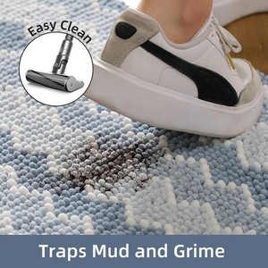 Tapis de bain moderne capitonné avec support antidérapant en caoutchouc robuste |   Tapis de sol de salle de bain en coton épais et doux à imprimé animal pour la maison et la douche - Product Image 6