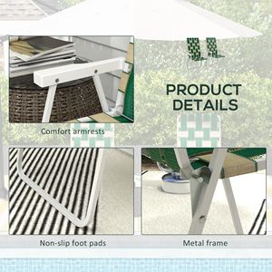 Set di 2 Sedie Pieghevoli da Giardino Verdi, Design Classico Contemporaneo, Sedie Portatili in Ferro con Braccioli per Esterni e Campeggio - Product Image 6