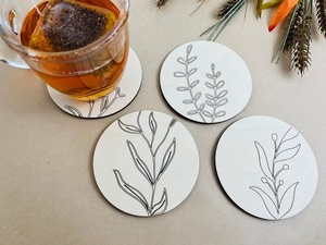 Juego de Posavasos de Madera con Forma de Caracol Hechos a Mano con Soporte, Novedoso Soporte para Bebidas de Madera Maciza, Decoración Creativa para Mesa - Product Image 3