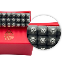 Jeu de poinçons en acier de 1,5 mm (1/16 pouce) pour lettres A-Z, 27 pièces, Cr-V 6150 HRC 58-62, marquage ID, fabrication taïwanaise OEM/ODM