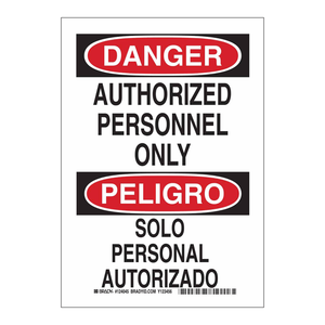 Señal de Peligro Bilingüe - Duradera, en Inglés/Español, para Áreas de Acceso Restringido - Product Image 2